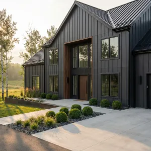 Modern Charcoal Gabled Barndominium Retreat