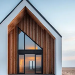 Geometric Timber Haven: A Rustic Retreat