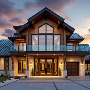 Barndominium Opulence Beneath Twilight Hues