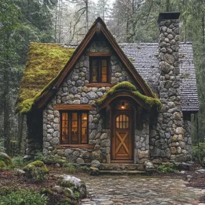 Stone Cottage Nestled in Enchanted Woods
