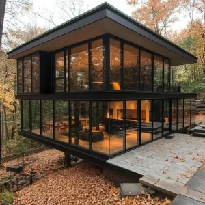 Glasshouse With Panoramic Forest Views
