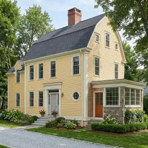 Sunny Gambrel Colonial With Stone Sunroom