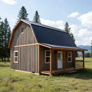 Cedar-Trimmed Fieldside Gambrel Cabin