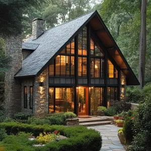 Glass-Front Forest Cottage