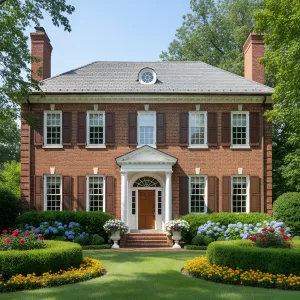 Fanlight Portico, Brick Garden Calm
