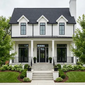 Graphite Accents Porchfront Modern Colonial