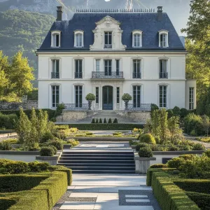 Majestic Manor Amidst Mountains