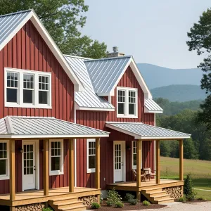 Rolling Hills Haven: The Cheerful Red Farmhouse