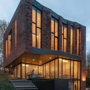 Brick Extravaganza with Gleaming Window Grandeur