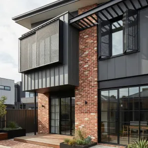Industrial Brick Courtyard Residence