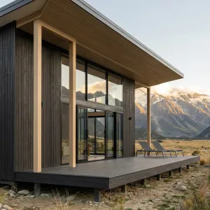 Alpine Viewline Charred Timber Cabin