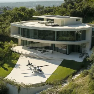 Villa With Helicopter Pad