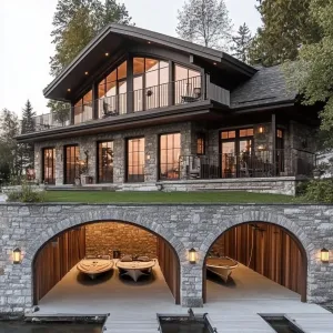Preview of Modern Stone Lakehouse with Water Access