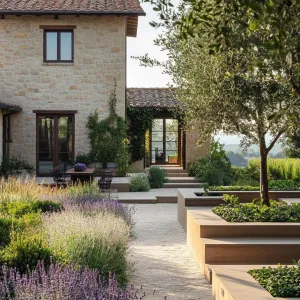Charming Stone House And Lush Garden Pathway
