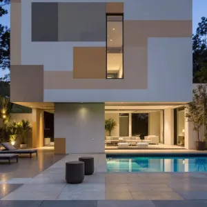 Minimalist Puzzle House with a Poolside Perk