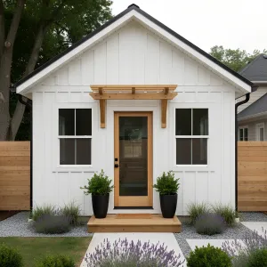 Sage-Trim Pergola Entry Studio