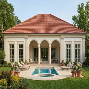 Poolside Arcaded Garden Retreat