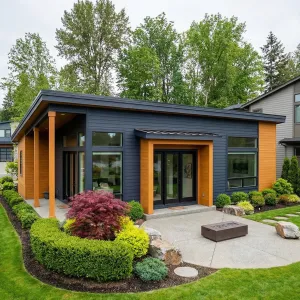 Bold Garden Cottage With Cedar Framing