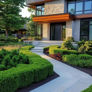 Preview of Sleek Dwelling with Curvy Greenery Maze