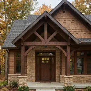 Autumn Timber Gable Porch Retreat