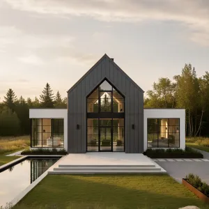 Graphite Gable With Floating Pavilions