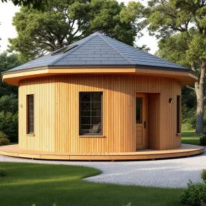 Circular Chalet by the Creek