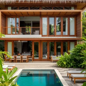 Cozy Lagoon Lodge with a Palm Peek