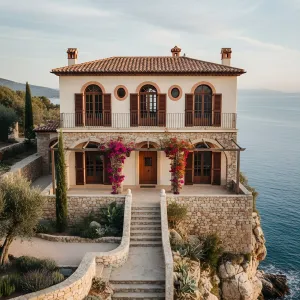 Bougainvillea-Kissed Cliff Courtyard Villa