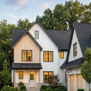 Soft Timber Accent Farmhouse Residence