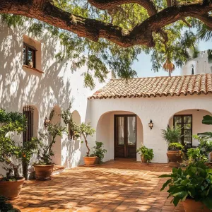 Cozy Courtyard Under an Ancient Tree