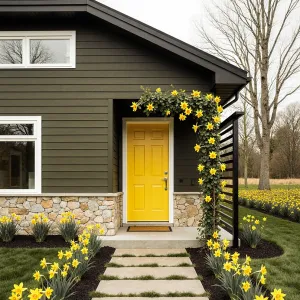 Golden Glow: The Dandelion Door Delight
