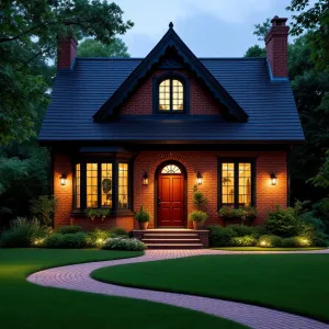 Charming Cottage with a Curved Pathway