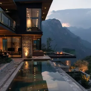 Infinity Pool Overlooking Mountain Ranges