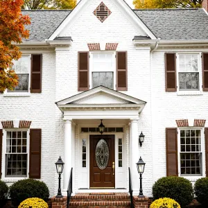 Charming White Brick House With Classy Accents