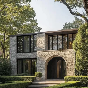 Sculpted Stone Serenity: A Villa’s Bold Embrace
