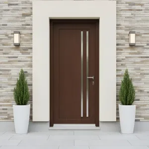 Walnut Portal With Cream Stone Field