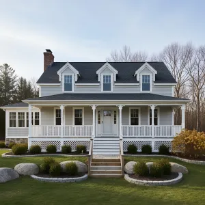 White Lattice Porch Colonial