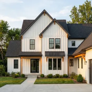 Golden Hour Gabled Farmhouse Residence