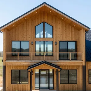 Elevated Barn Elegance: Two-Story Wonder
