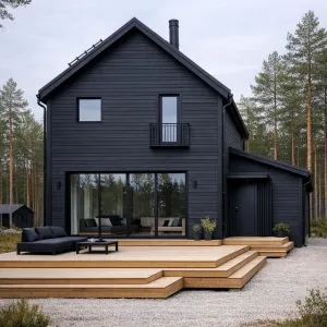 Forest-Front Black Cabin Retreat