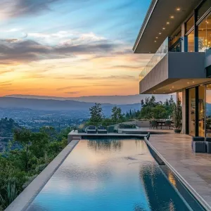 Infinity Pool Overlooking a Valley