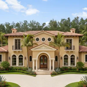 Palm-Framed Rosetta Arch Residence