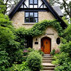 Charming Stone Dwelling with Vibrant Vines