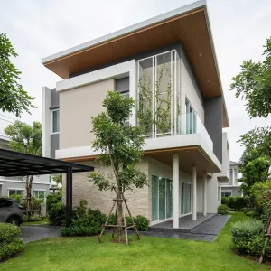 Slanted Roof Garden Nook Residence
