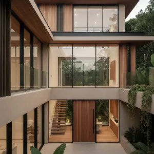 Courtyard Walkways In Gentle Timber Frames