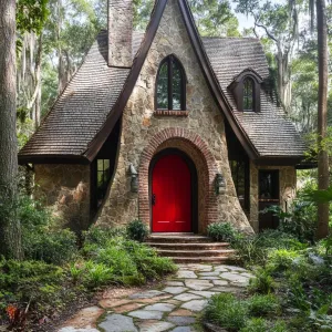 Enchanted Red Door Forest Cottage