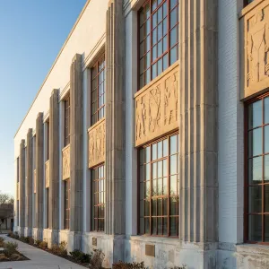 Sunlit Civic Relief Facade