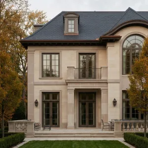 Formal Limestone Terrace City Manor