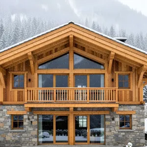 Mountain Wonderland Chalet: Timber and Stone Delight