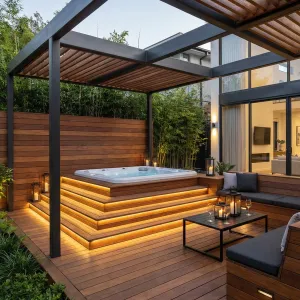 Glowstep Pergola Spa Terrace